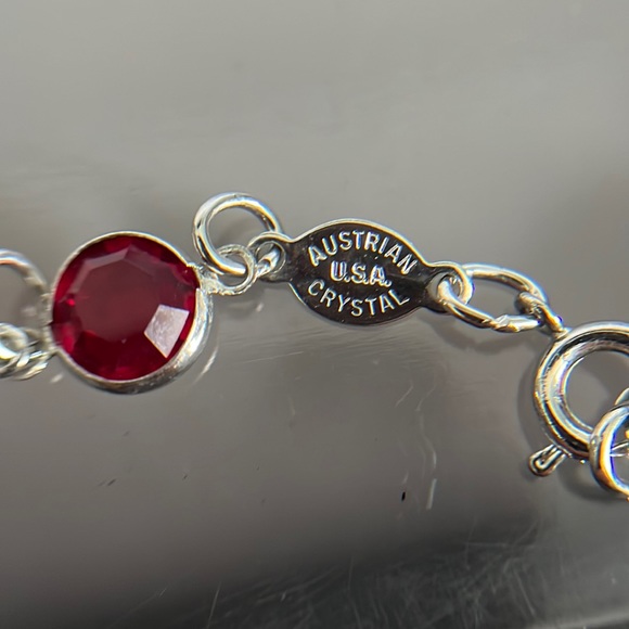 Rafaelian Open Bezel Set Crystal Red Chiclet Necklace and Earrings Set NOS - Picture 13 of 16